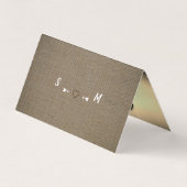 Burlap-effect, foto slaat de datumkaart op Visitekaartje (Achterkant)