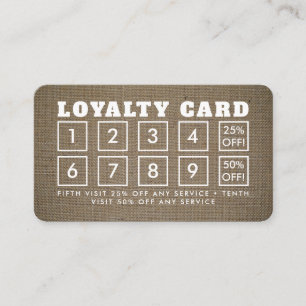 Burlap-effect - Loyalty-Kaart Klantenkaartje