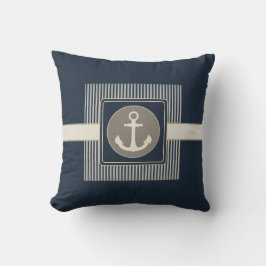 Burlap Effect Nautisch Schip Anker Gestreept Kussen