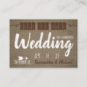 Burlap-effect, sla de datum op Informatiekaartje (Voorkant)