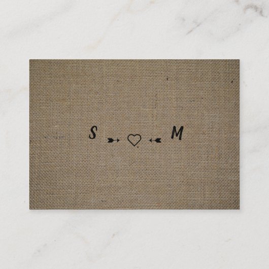 Burlap-effect, sla de datum op Informatiekaartje (Achterkant)