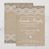 Burlap en  Baby shower Kaart (Voorkant / Achterkant)