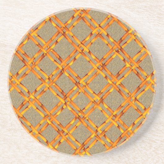 BURLAP-EN-BAMBOO ZANDSTEEN ONDERZETTER (Voorkant)