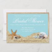 Burlap en Beach Bridal Shower Invitation Kaart (Voorkant)