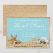 Burlap en Beach Bridal Shower Invitation Kaart (Voorkant / Achterkant)