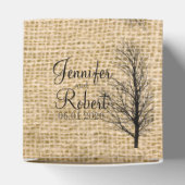 Burlap en Berk Posh Bruiloft Favor Box Bedankdoosjes (Bovenkant)