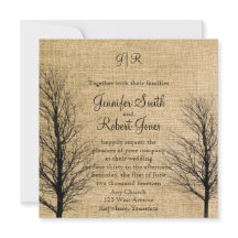 Burlap en Berk Posh bruiloft uitnodiging