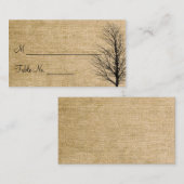 Burlap en Berk Posh trouwplaats kaarten Plaatskaartje (Voorkant / Achterkant)