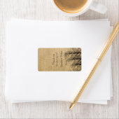 Burlap en Birch Posh Bruiloft Lip Balm Label (Insitu)