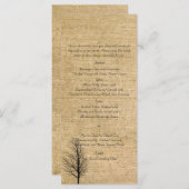Burlap en Birch Posh Bruiloft Menu (Voorkant / Achterkant)
