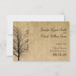 Burlap en Birch Posh Bruiloft Save the Date