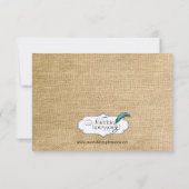 Burlap en Birch Posh Bruiloft Save the Date (Achterkant)