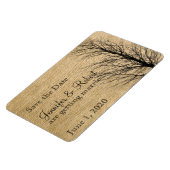 Burlap en Birch Posh Bruiloft Save the Date Magneet (Linkerzijde)