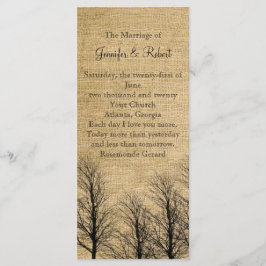 Burlap en Birch Posh trouwprogramma Programmakaart