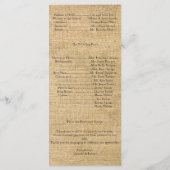 Burlap en Birch Posh trouwprogramma Programmakaart (Achterkant)