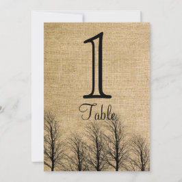 Burlap en Birch Posh Trouwtafel Nummer Kaart
