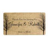 Burlap en Birch Posh Water Flesje Label (Voorkant)