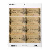 Burlap en Birch Posh Water Flesje Label (Full Sheet)