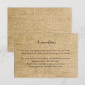 Burlap en Birch Posh Wedding Insert Informatiekaartje (Voorkant / Achterkant)