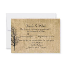 Burlap en Birch Posh Wedding Response Kaart
