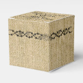 Burlap en Birch Wedding Favor Box Bedankdoosjes (Voorkant Zijde)