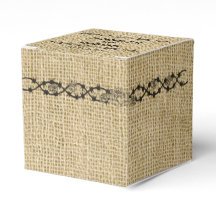 Burlap en Birch Wedding Favor Box