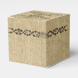 Burlap en Birch Wedding Favor Box Bedankdoosjes