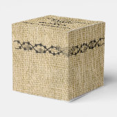 Burlap en Birch Wedding Favor Box Bedankdoosjes (Achterkant)