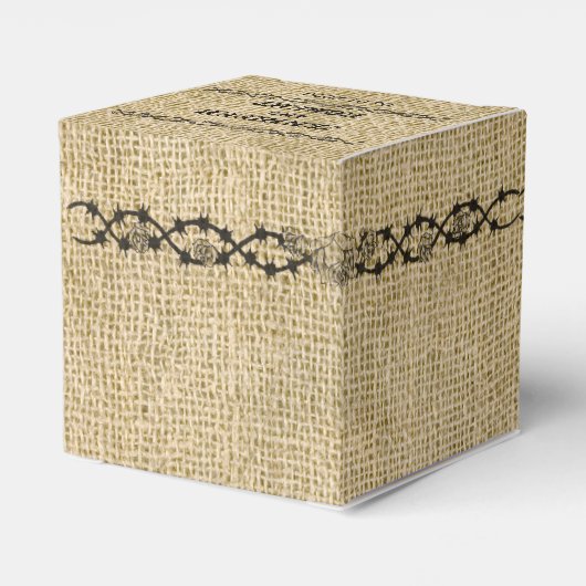 Burlap en Birch Wedding Favor Box Bedankdoosjes (Achterkant)