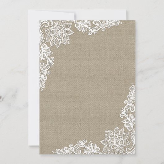 Burlap en Bloemen Kant Bruids Douche Uitnodigingen (Achterkant)