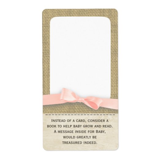Burlap en Bow Baby Boek Labels (Voorkant)