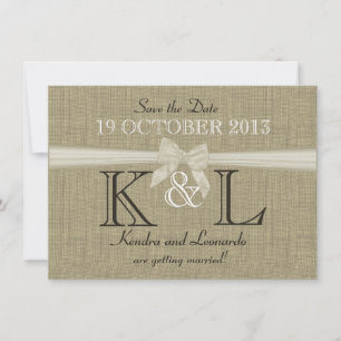 Burlap en Bow Country Sla de datum op Save The Date