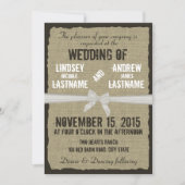 Burlap en Bow Rustic Wedding Kaart (Voorkant)