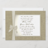 Burlap en Bow Rustic Wedding Kaart (Voorkant)
