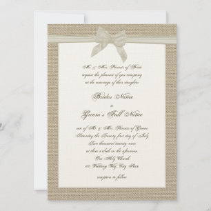 Burlap en Bow Rustic Wedding Kaart