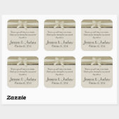 Burlap en Bow rustiek Land Vierkante Sticker (Vel)