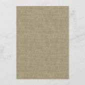 Burlap en Bow rustieke bruiloft accommodaties Informatiekaartje (Achterkant)