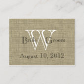 Burlap en Bow Seating Kaarten Plaatskaartje (Achterkant)