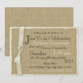 Burlap en Bow Vrijgezellenfeest Kaart (Voorkant / Achterkant)