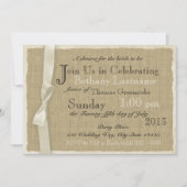 Burlap en Bow Vrijgezellenfeest Kaart (Voorkant)