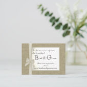 Burlap en Bow Wedding Web Info Informatiekaartje (Staand voorkant)