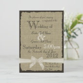 Burlap en Bows 5x7 Rustic Wedding Kaart (Staand voorkant)