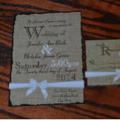 Burlap en Bows Rustic Wedding Kaart