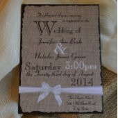 Burlap en Bows Rustic Wedding Kaart