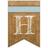 Burlap en Chevron Happy Birthday Bunting Banner (Tweede vlag)