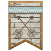 Burlap en Chevron Happy Birthday Bunting Banner (Eerste vlag)