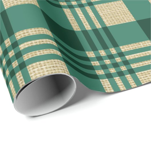 Burlap en Green Pset met Kerstmis Cadeaupapier (Rol Hoek)
