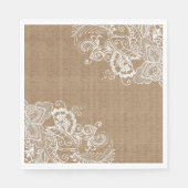 Burlap en kant bloemenpapier servet (Voorkant)