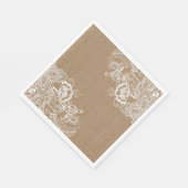 Burlap en kant bloemenpapier servet (Hoek)