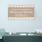 Burlap en Kant Bruiloft Banner Decoratie, Rustiek (Beurs)